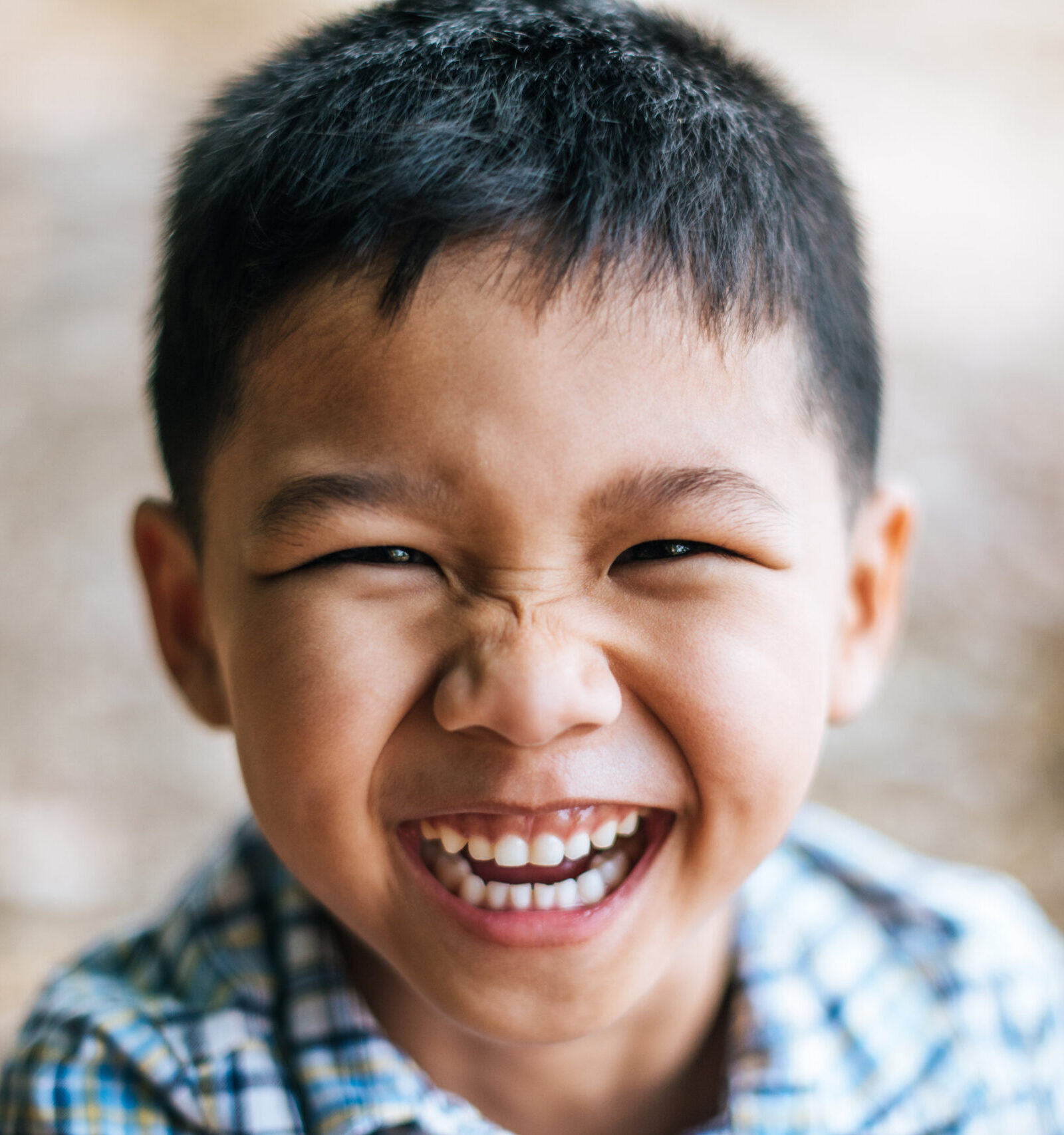 Close-up Happy face boy