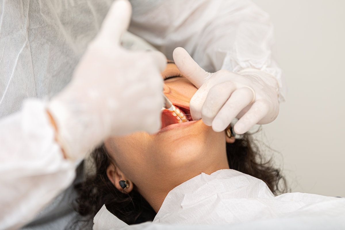 Dental check-up in progress